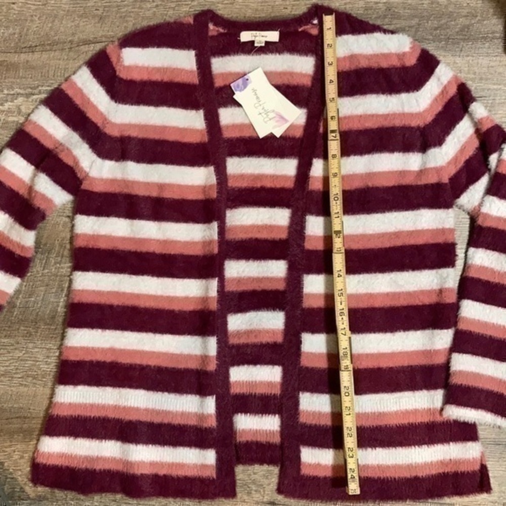 Peyton Primrose pink and white striped cardigan size medium - Picture 4 of 11